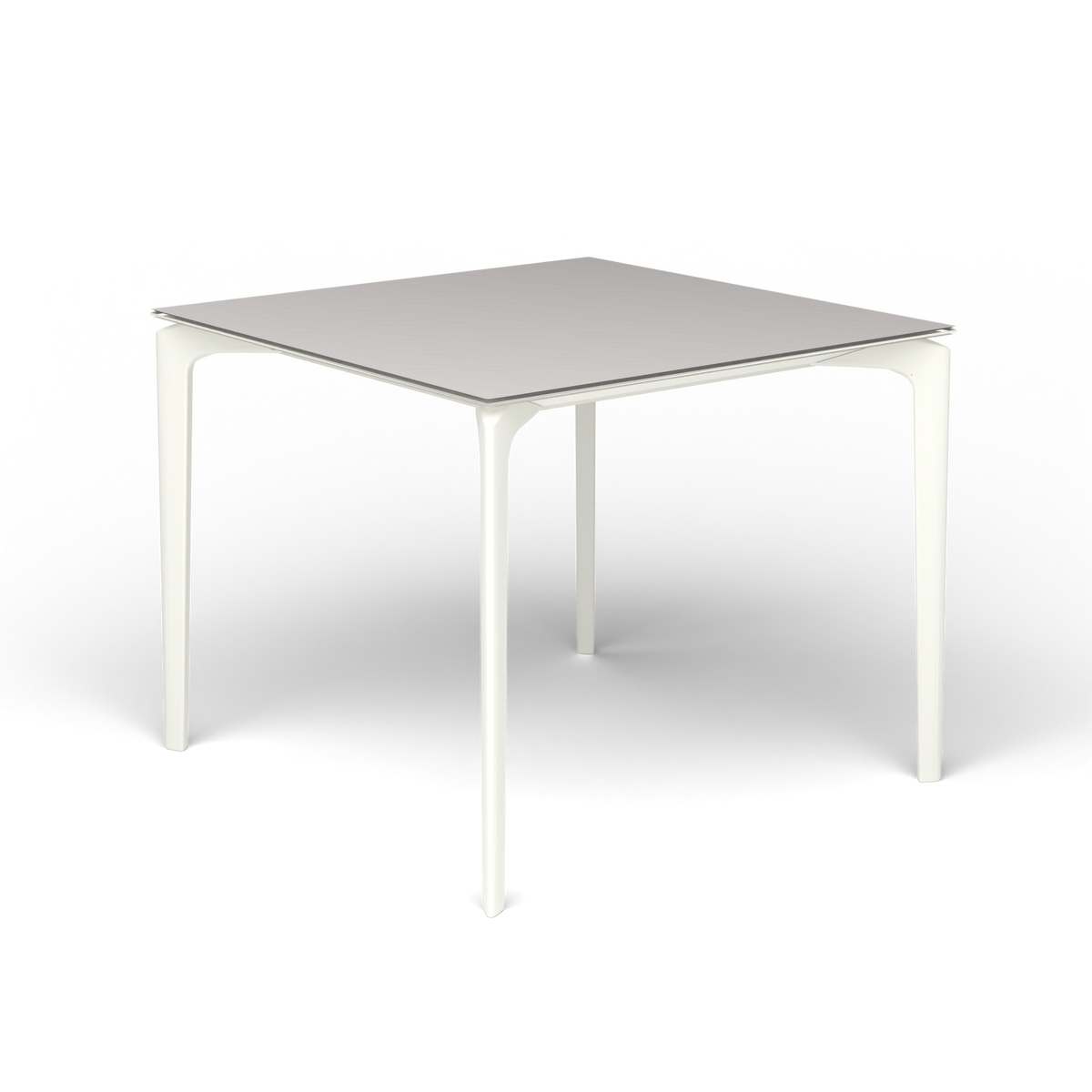 AllSize Vierkante Eettafel, 90 × 90 × 74 cm, White, Aluminium speckled Grey