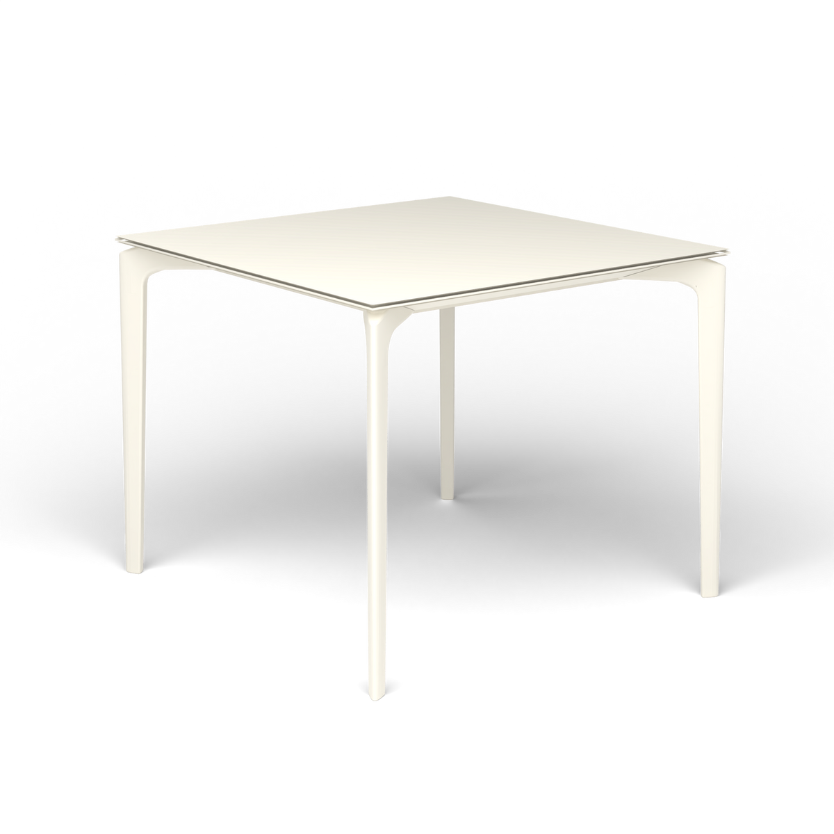 AllSize Vierkante Eettafel, 90 × 90 × 74 cm, Antique White, Gelakt aluminium (volgt onderstelkleur)
