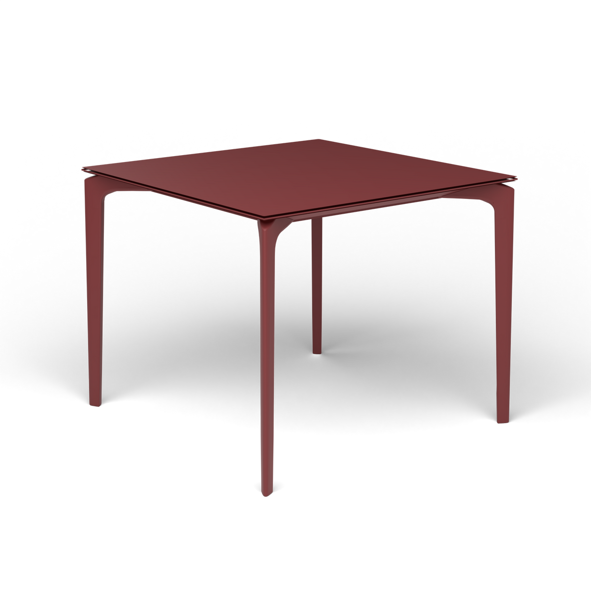 AllSize Vierkante Eettafel, 90 × 90 × 74 cm, Autumn Red, Gelakt aluminium (volgt onderstelkleur)