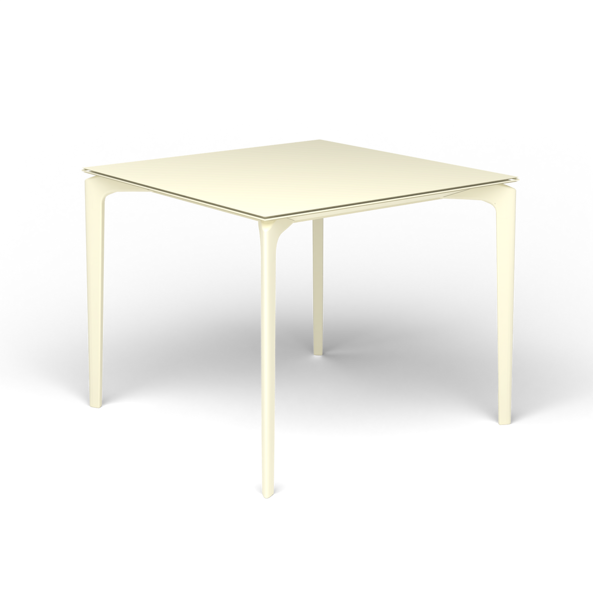 AllSize Vierkante Eettafel, 90 × 90 × 74 cm, Butter White, Gelakt aluminium (volgt onderstelkleur)