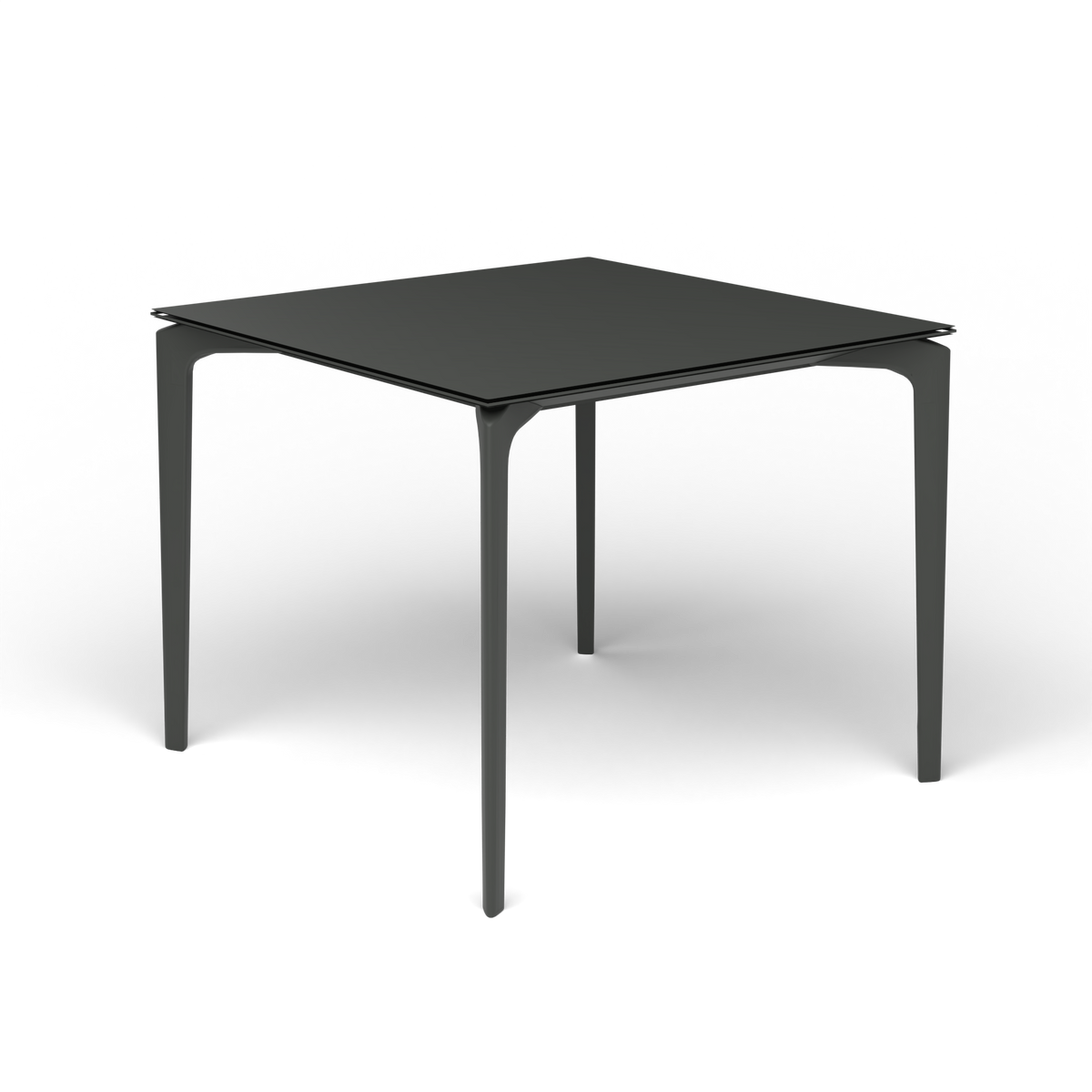 AllSize Vierkante Eettafel, 90 × 90 × 74 cm, Metallic Grey, Gelakt aluminium (volgt onderstelkleur)