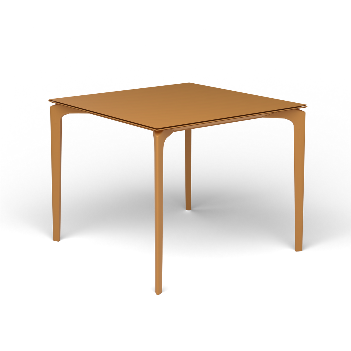 AllSize Vierkante Eettafel, 90 × 90 × 74 cm, Mustard Yellow, Gelakt aluminium (volgt onderstelkleur)