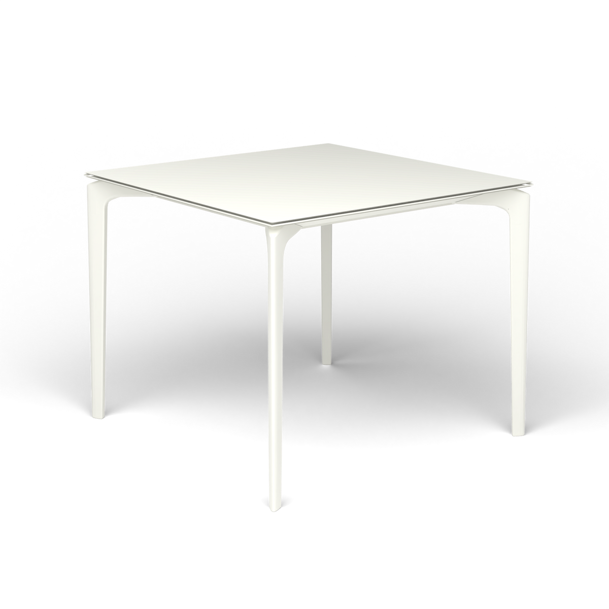 AllSize Vierkante Eettafel, 90 × 90 × 74 cm, White, Gelakt aluminium (volgt onderstelkleur)
