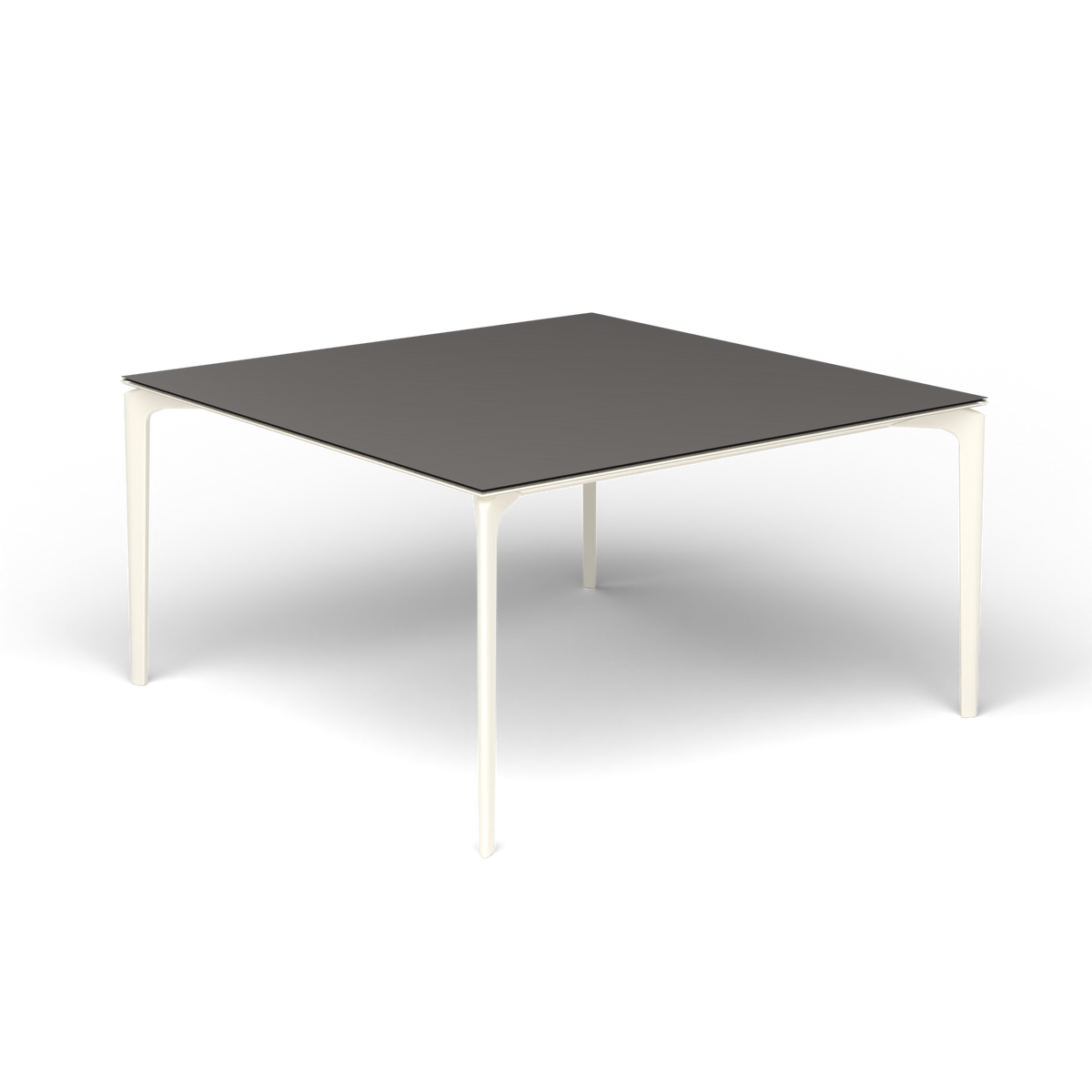 AllSize Vierkante Eettafel, 140 × 140 × 74 cm, Antique White, Aluminium speckled Anthracite