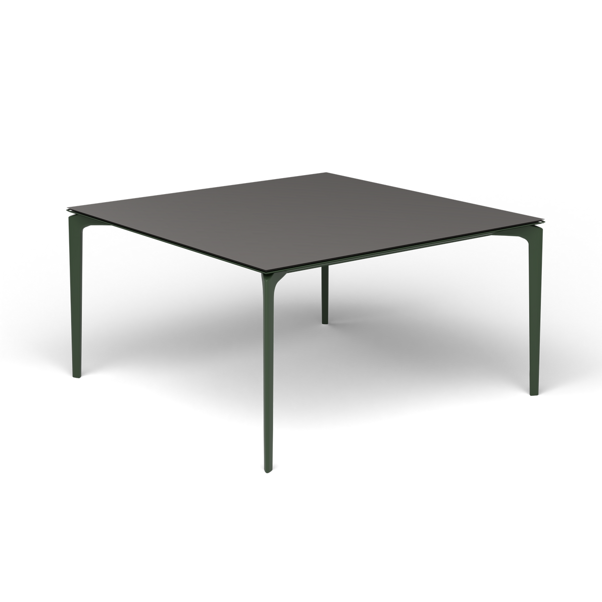 AllSize Vierkante Eettafel, 140 × 140 × 74 cm, Bottle Green, Aluminium speckled Anthracite