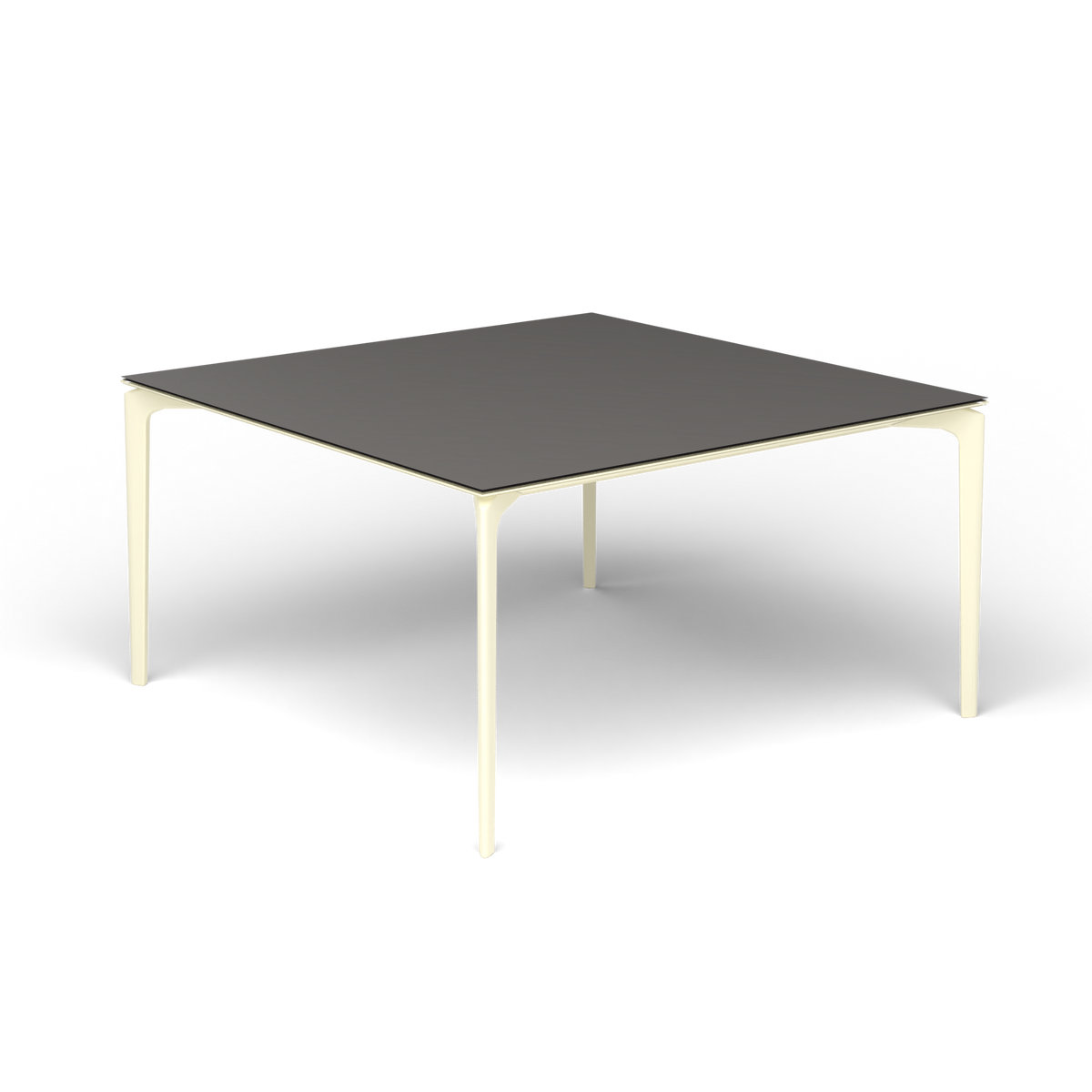 AllSize Vierkante Eettafel, 140 × 140 × 74 cm, Butter White, Aluminium speckled Anthracite