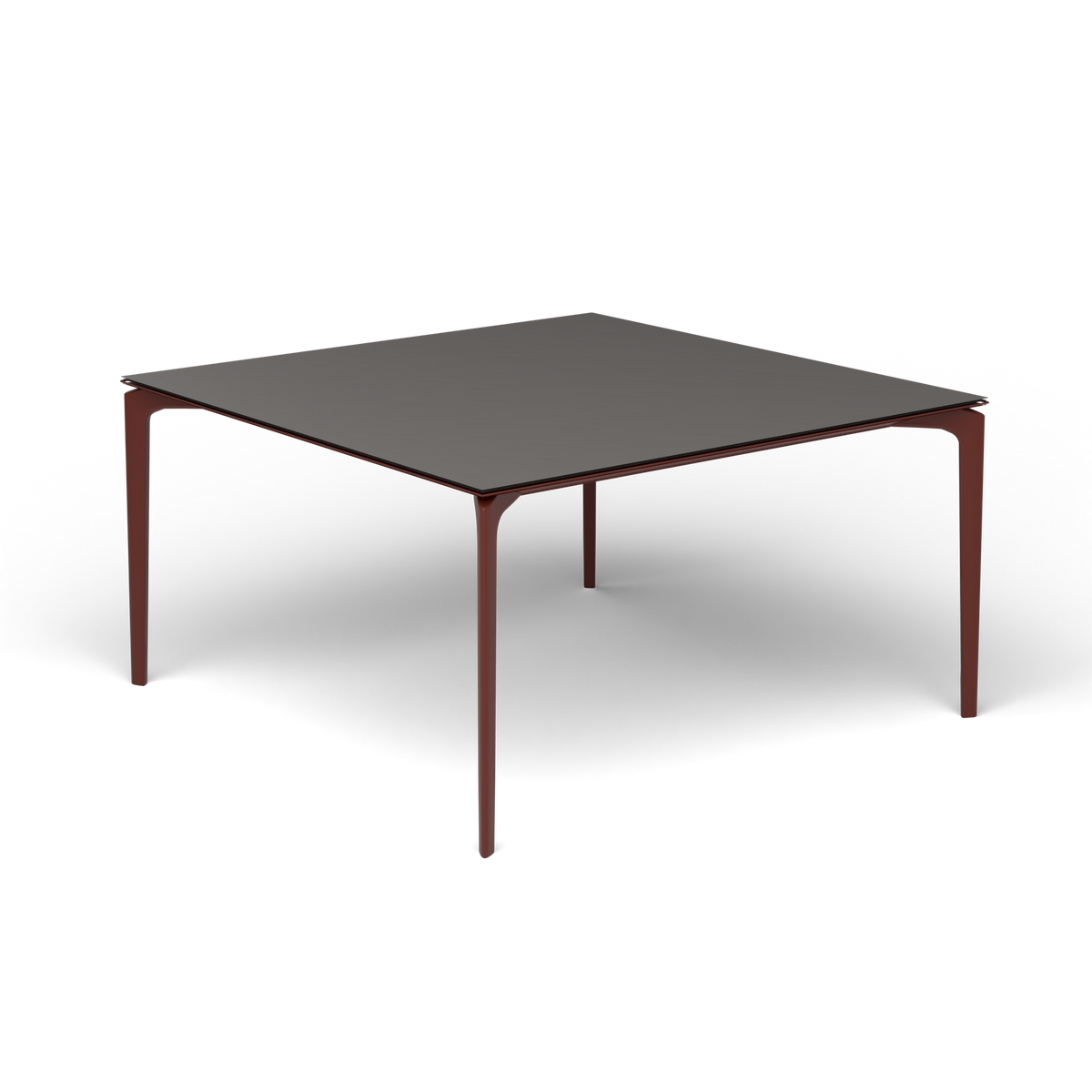 AllSize Vierkante Eettafel, 140 × 140 × 74 cm, Chestnut Brown, Aluminium speckled Anthracite