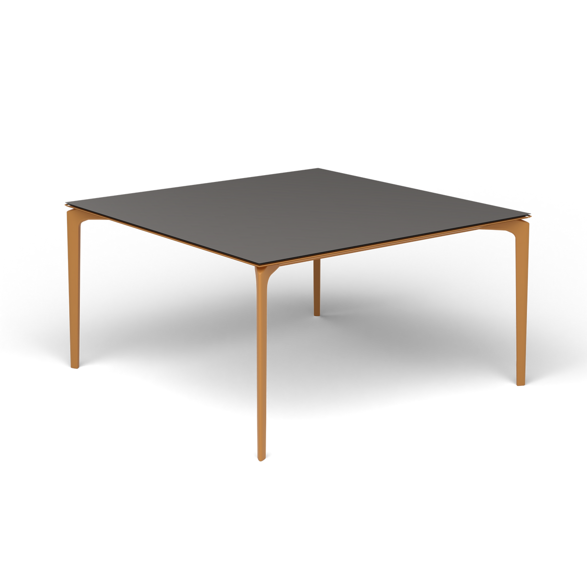 AllSize Vierkante Eettafel, 140 × 140 × 74 cm, Mustard Yellow, Aluminium speckled Anthracite