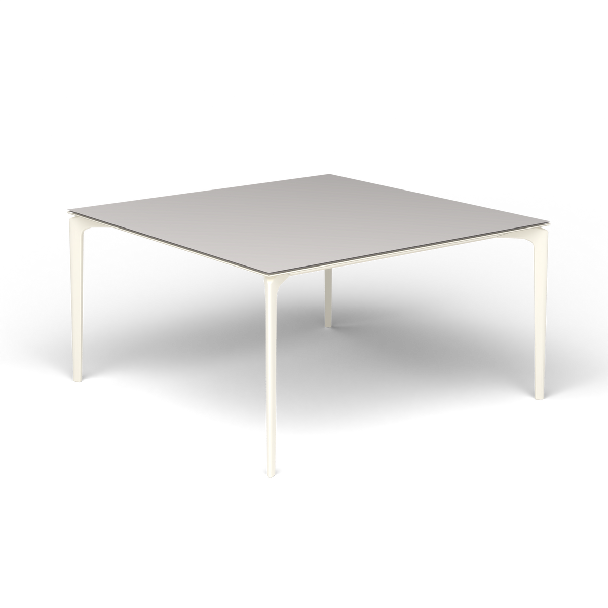 AllSize Vierkante Eettafel, 140 × 140 × 74 cm, Antique White, Aluminium speckled Grey