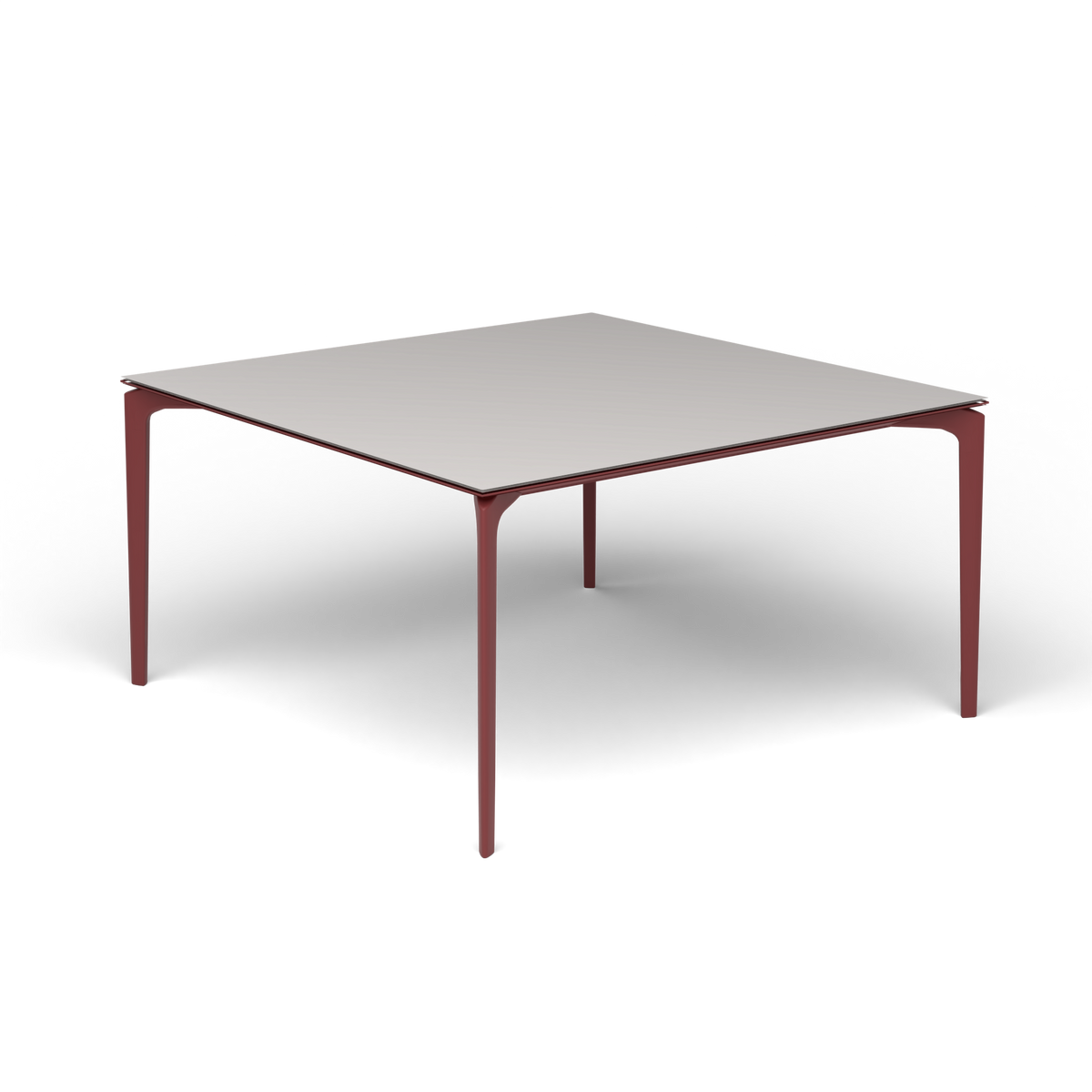AllSize Vierkante Eettafel, 140 × 140 × 74 cm, Autumn Red, Aluminium speckled Grey