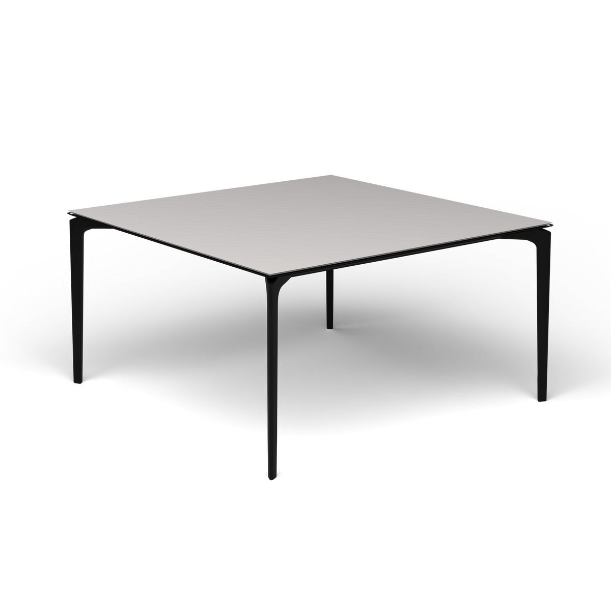 AllSize Vierkante Eettafel, 140 × 140 × 74 cm, Black, Aluminium speckled Grey