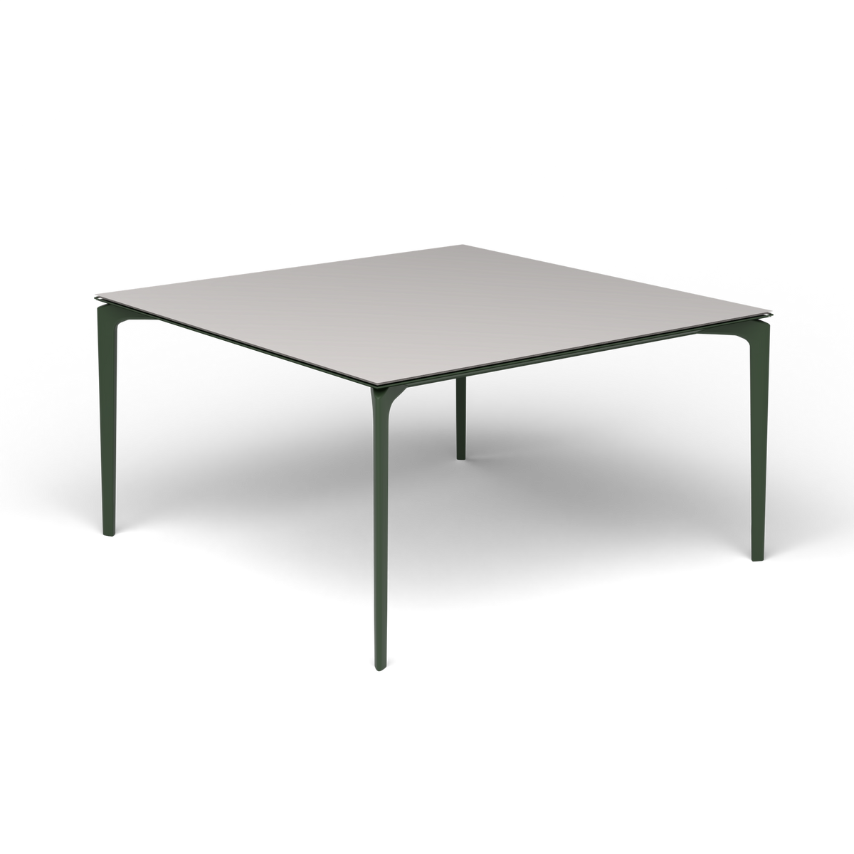 AllSize Vierkante Eettafel, 140 × 140 × 74 cm, Bottle Green, Aluminium speckled Grey