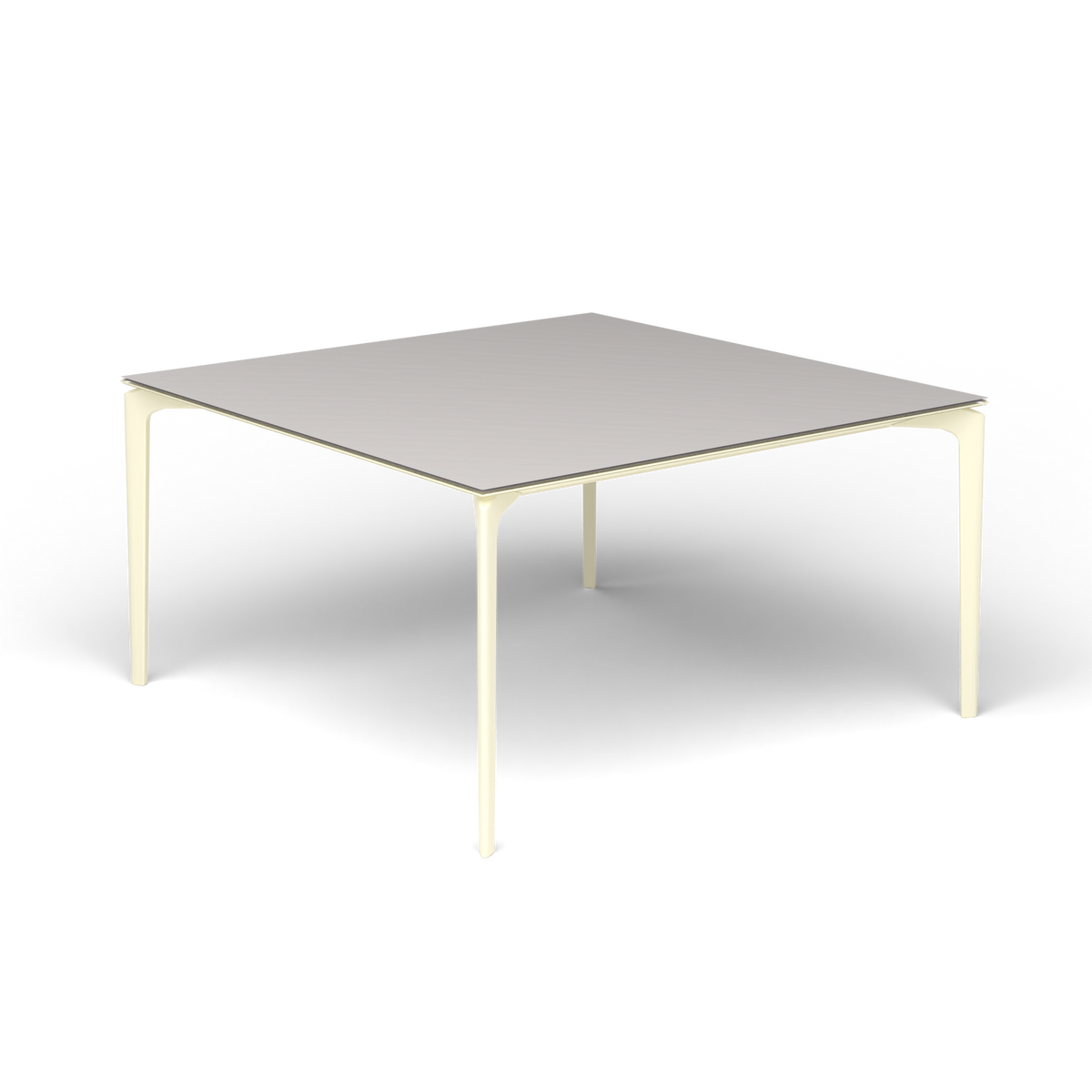 AllSize Vierkante Eettafel, 140 × 140 × 74 cm, Butter White, Aluminium speckled Grey