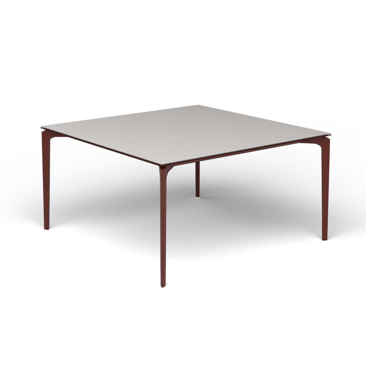 AllSize Vierkante Eettafel, 140 × 140 × 74 cm, Chestnut Brown, Aluminium speckled Grey
