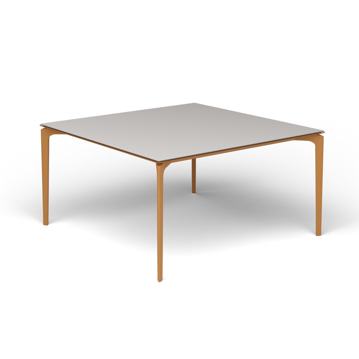 AllSize Vierkante Eettafel, 140 × 140 × 74 cm, Mustard Yellow, Aluminium speckled Grey