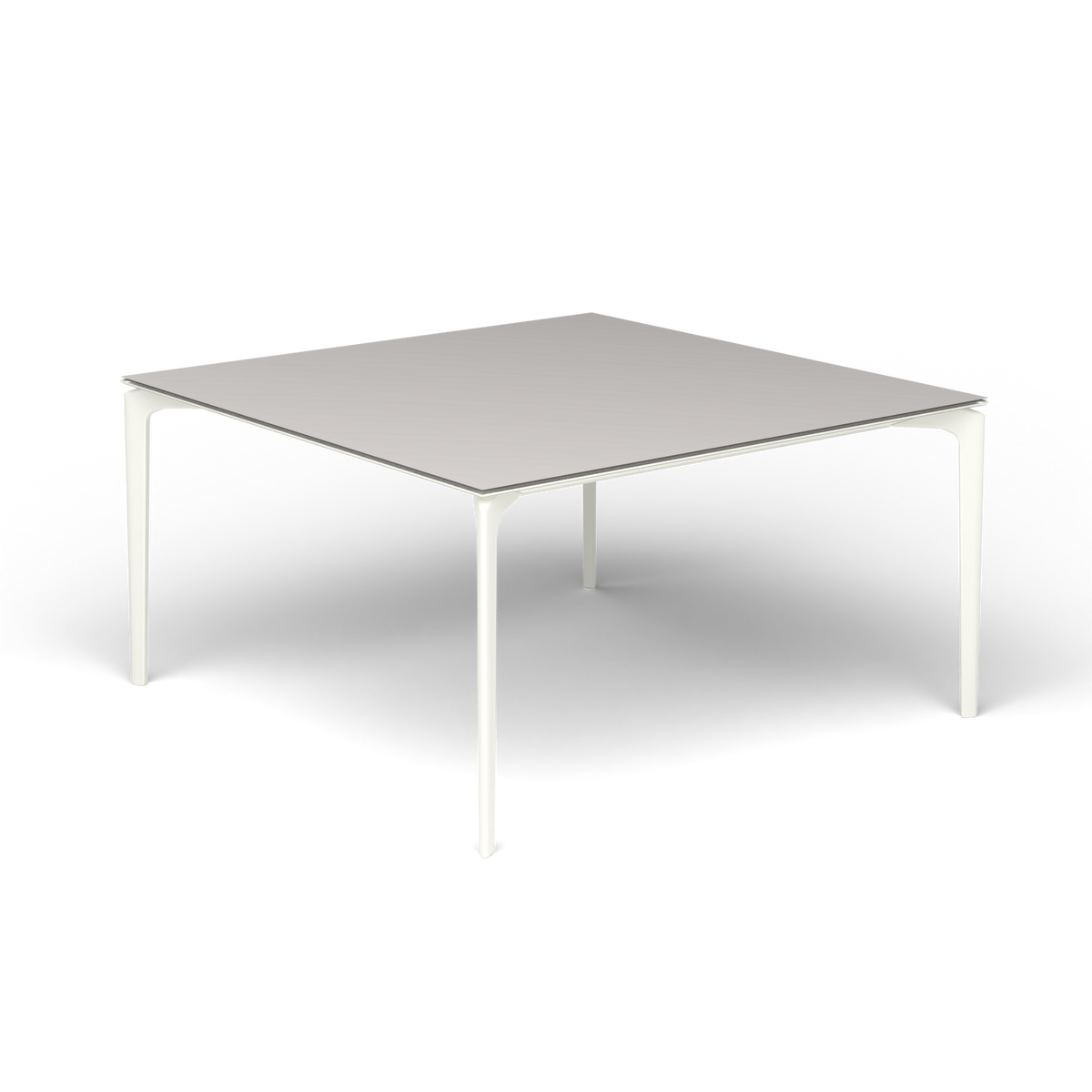 AllSize Vierkante Eettafel, 140 × 140 × 74 cm, White, Aluminium speckled Grey