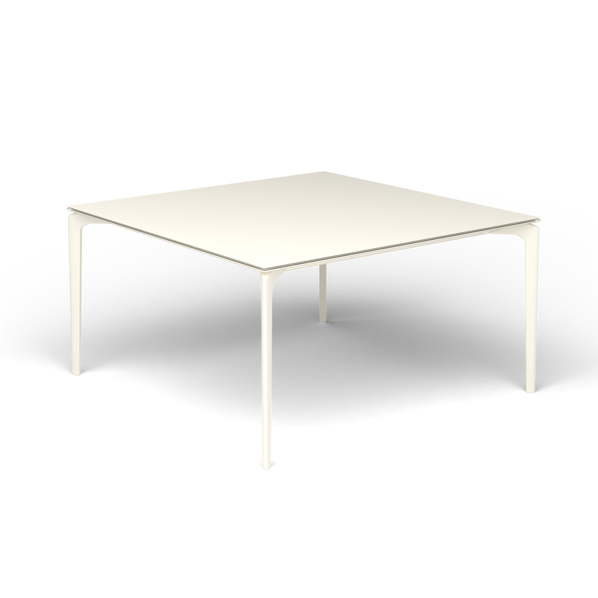 AllSize Vierkante Eettafel, 140 × 140 × 74 cm, Antique White, Gelakt aluminium (volgt onderstelkleur)