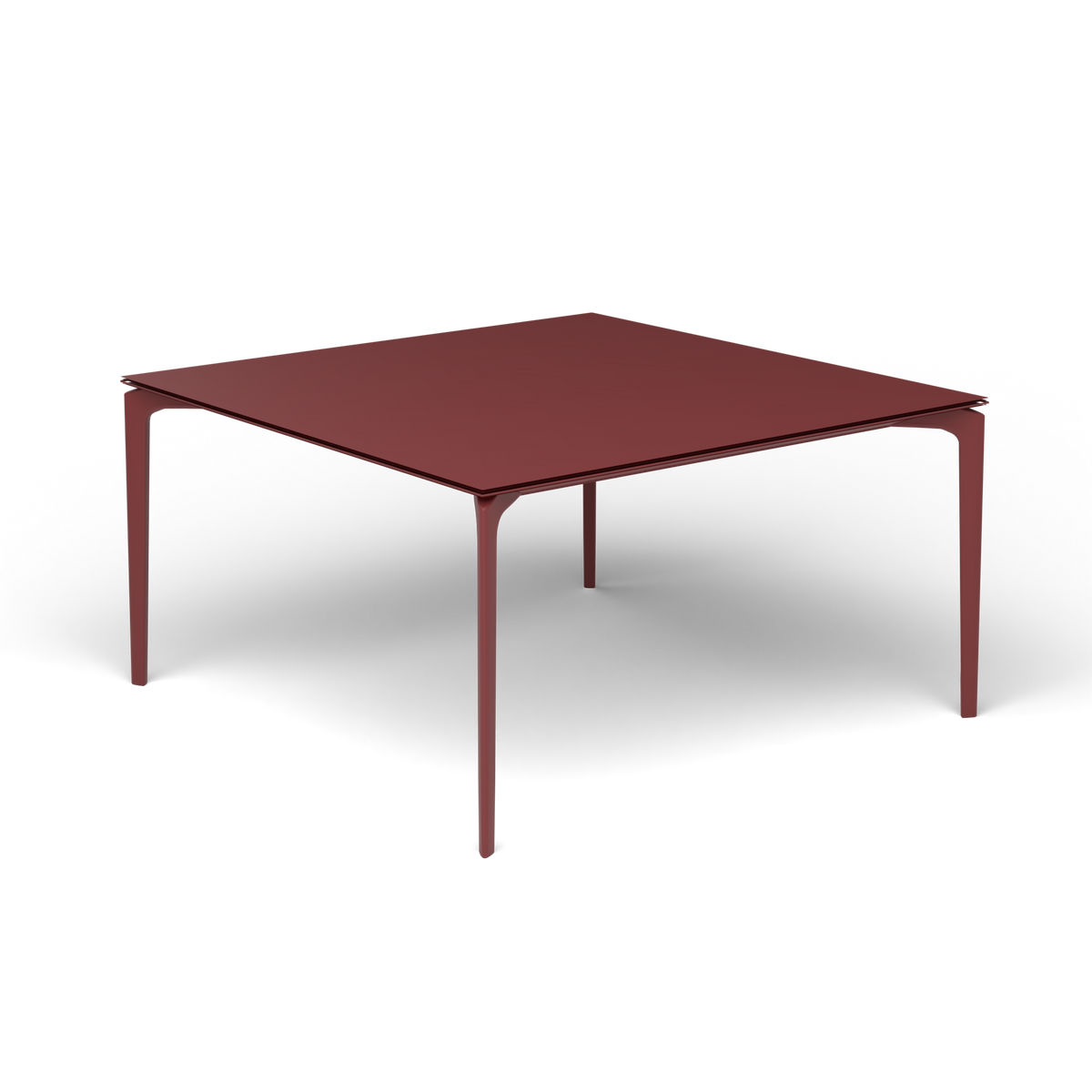 AllSize Vierkante Eettafel, 140 × 140 × 74 cm, Autumn Red, Gelakt aluminium (volgt onderstelkleur)