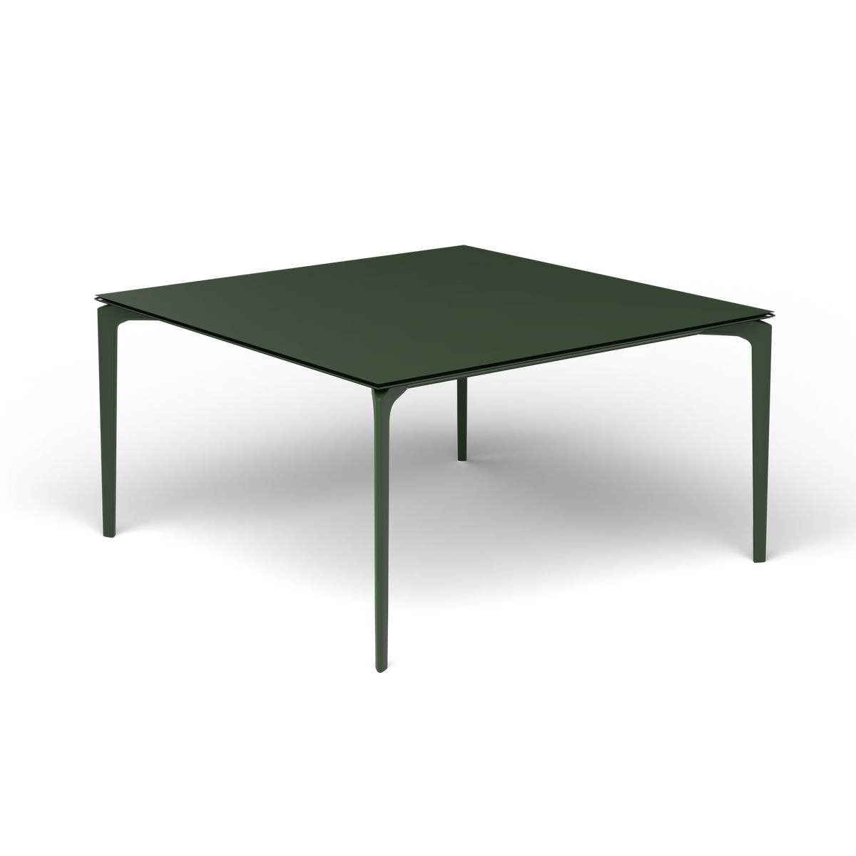AllSize Vierkante Eettafel, 140 × 140 × 74 cm, Bottle Green, Gelakt aluminium (volgt onderstelkleur)