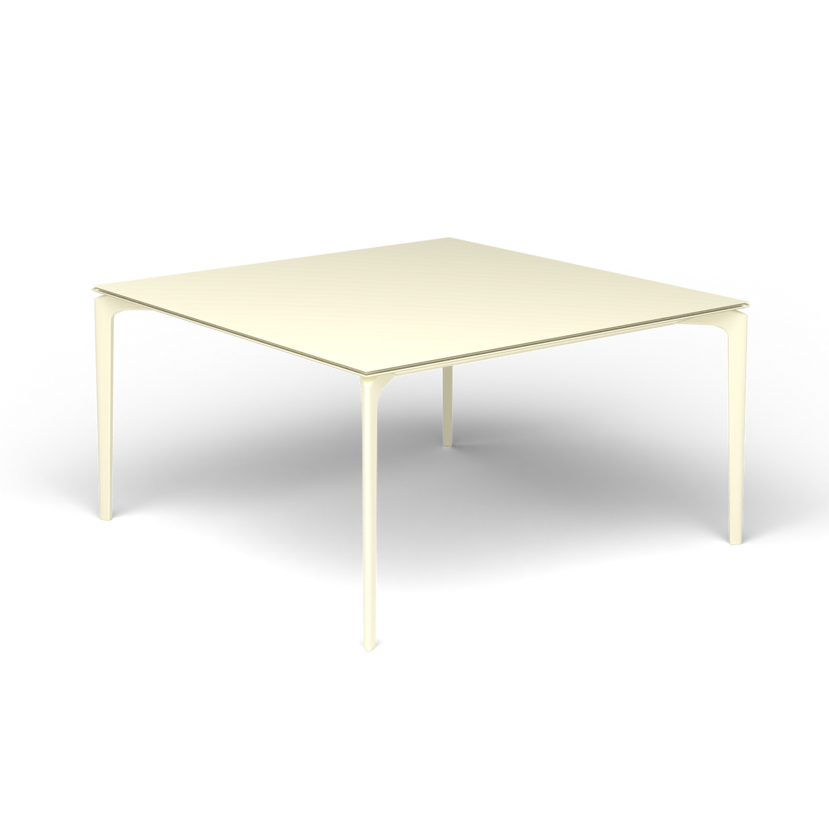 AllSize Vierkante Eettafel, 140 × 140 × 74 cm, Butter White, Gelakt aluminium (volgt onderstelkleur)