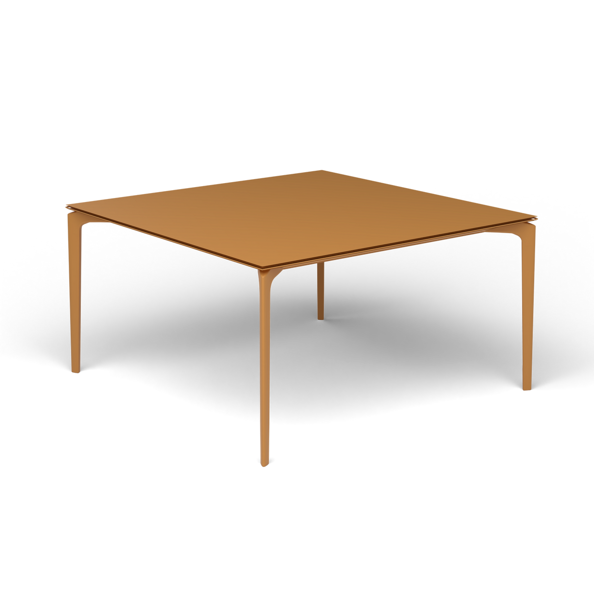 AllSize Vierkante Eettafel, 140 × 140 × 74 cm, Mustard Yellow, Gelakt aluminium (volgt onderstelkleur)