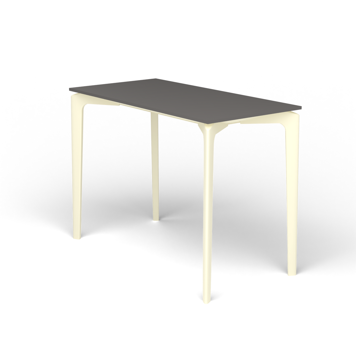 AllSize Console, 100 × 50 × 74 cm, Butter White, Aluminium speckled Anthracite