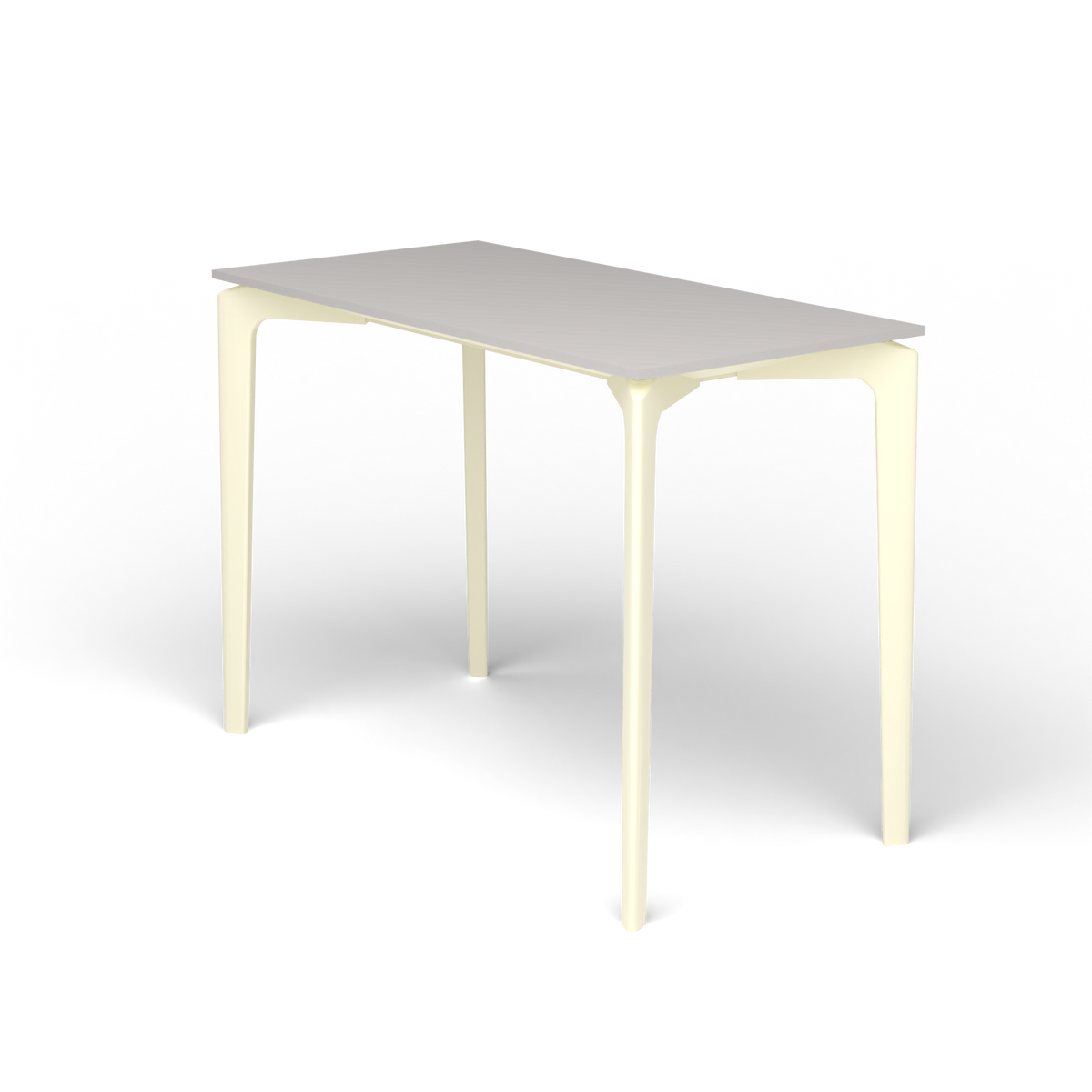AllSize Console, 100 × 50 × 74 cm, Butter White, Aluminium speckled Grey