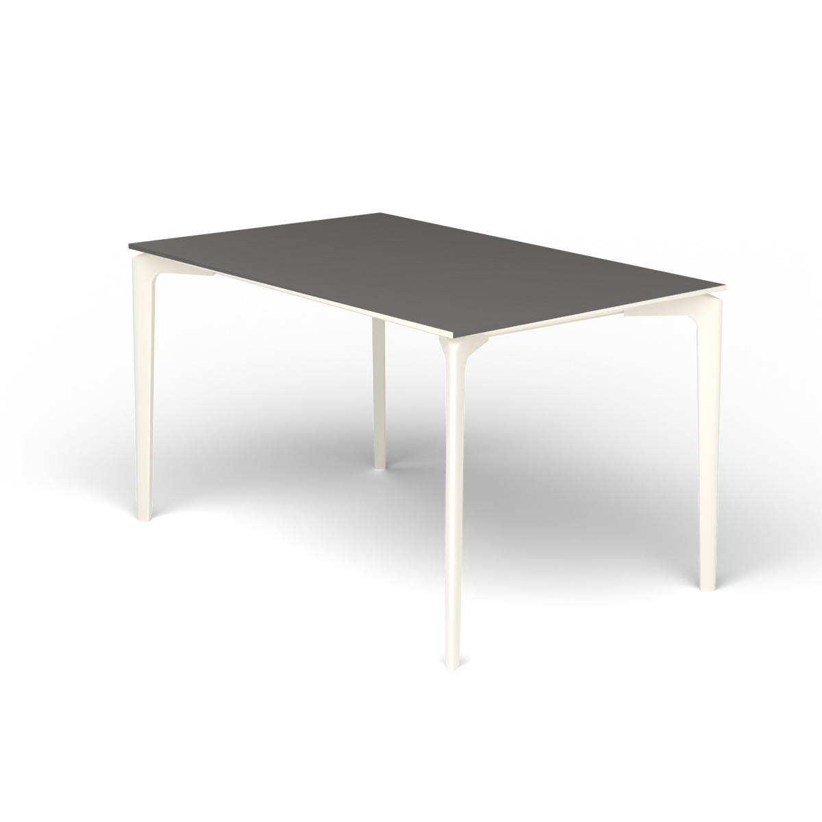 AllSize Rechthoekige Eettafel, 130 × 80 × 74 cm, Antique White, Aluminium speckled Anthracite