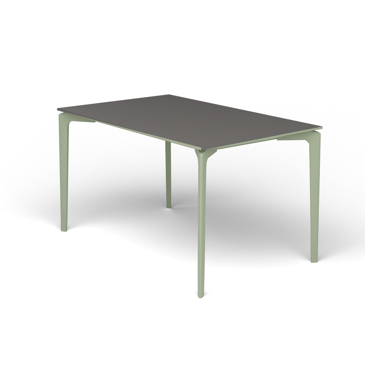 AllSize Rechthoekige Eettafel, 130 × 80 × 74 cm, Green Tea, Aluminium speckled Anthracite