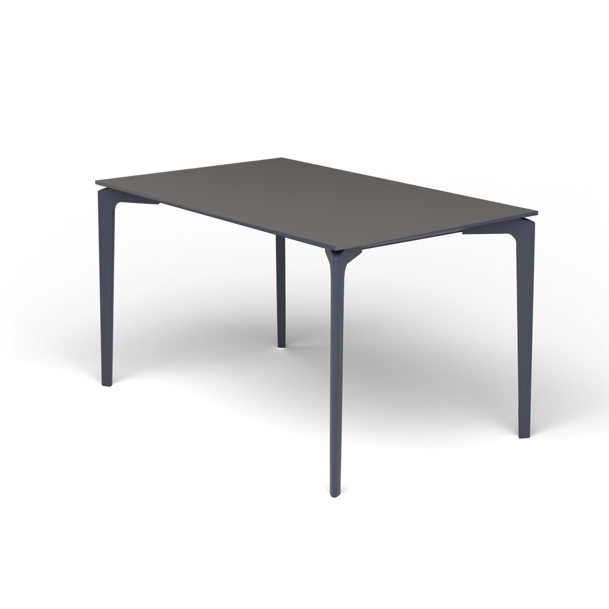 AllSize Rechthoekige Eettafel, 130 × 80 × 74 cm, Grey Blue, Aluminium speckled Anthracite