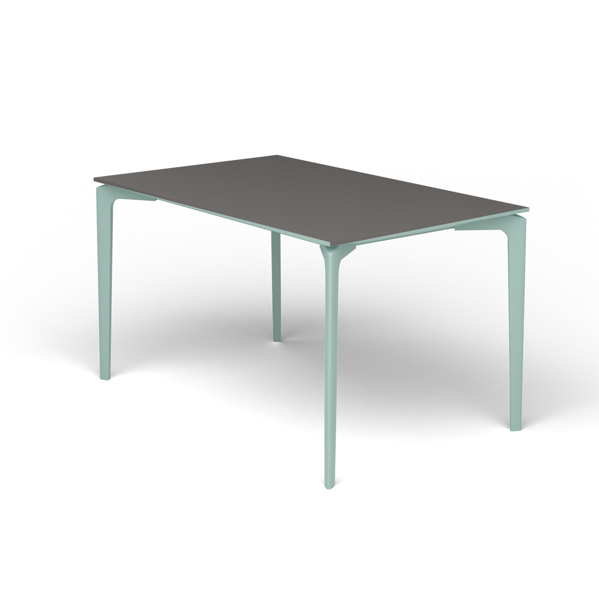 AllSize Rechthoekige Eettafel, 130 × 80 × 74 cm, Light Blue, Aluminium speckled Anthracite