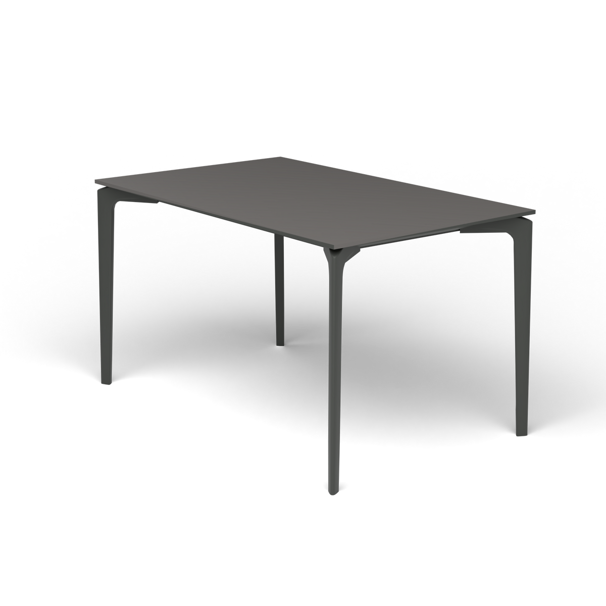 AllSize Rechthoekige Eettafel, 130 × 80 × 74 cm, Metallic Grey, Aluminium speckled Anthracite