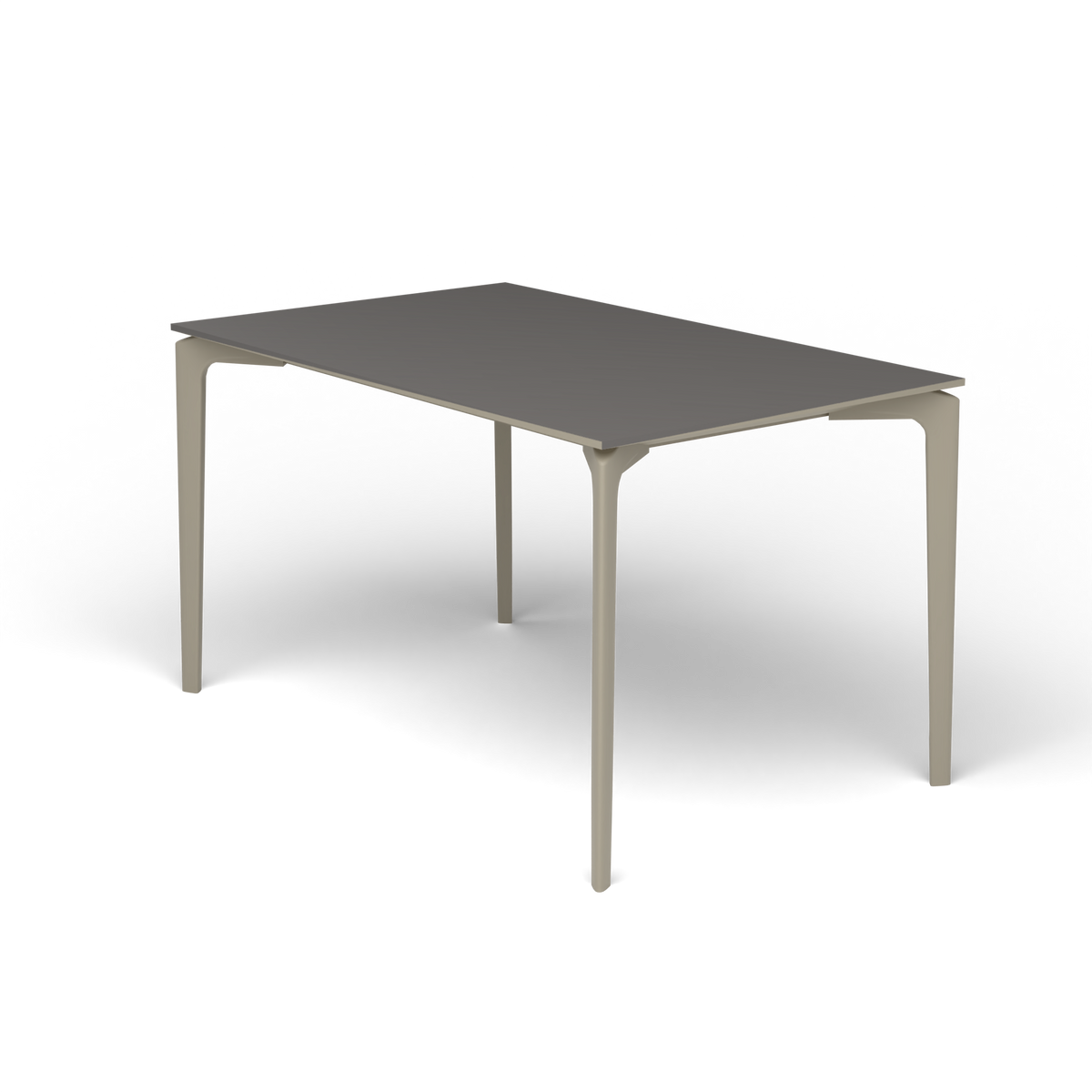 AllSize Rechthoekige Eettafel, 130 × 80 × 74 cm, Pearly Gold, Aluminium speckled Anthracite