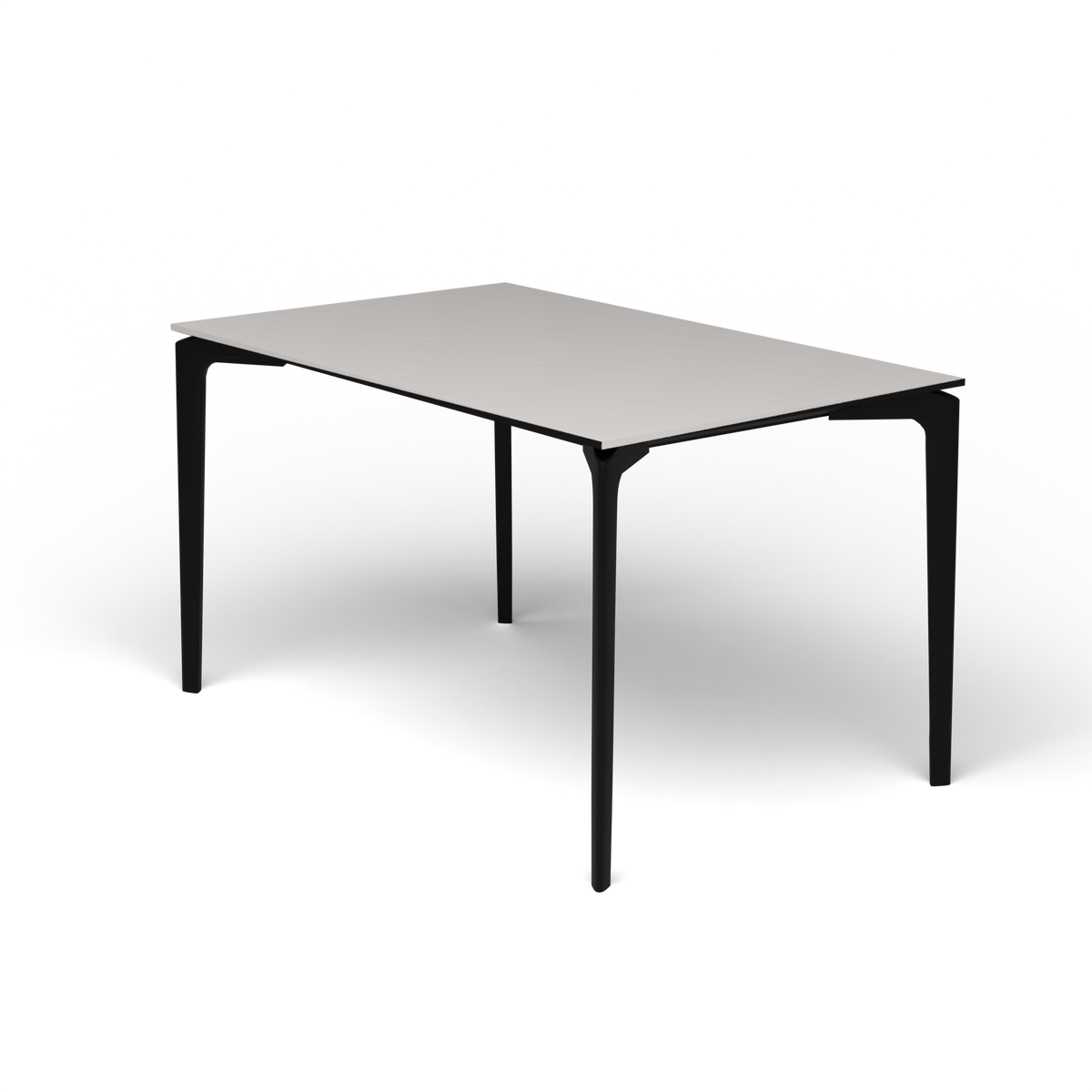 AllSize Rechthoekige Eettafel, 130 × 80 × 74 cm, Black, Aluminium speckled Grey