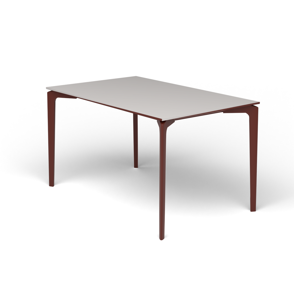 AllSize Rechthoekige Eettafel, 130 × 80 × 74 cm, Chestnut Brown, Aluminium speckled Grey