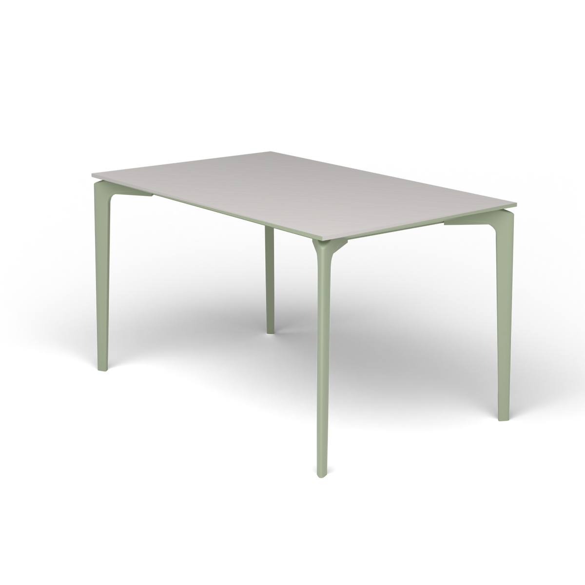 AllSize Rechthoekige Eettafel, 130 × 80 × 74 cm, Green Tea, Aluminium speckled Grey