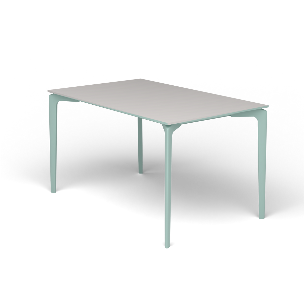 AllSize Rechthoekige Eettafel, 130 × 80 × 74 cm, Light Blue, Aluminium speckled Grey