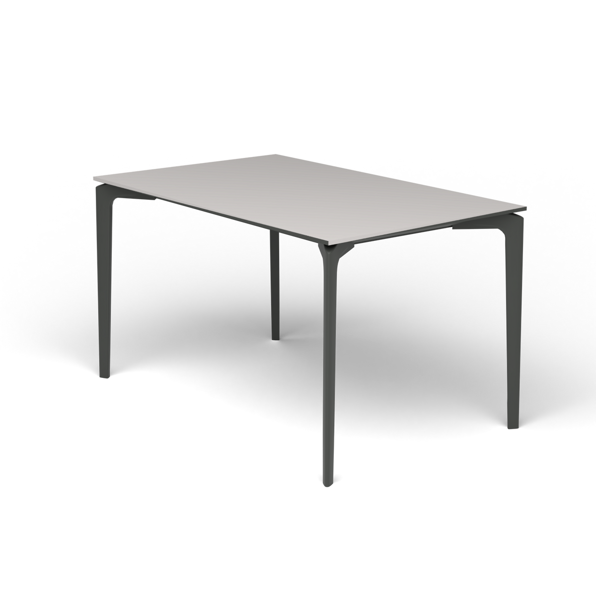AllSize Rechthoekige Eettafel, 130 × 80 × 74 cm, Metallic Grey, Aluminium speckled Grey