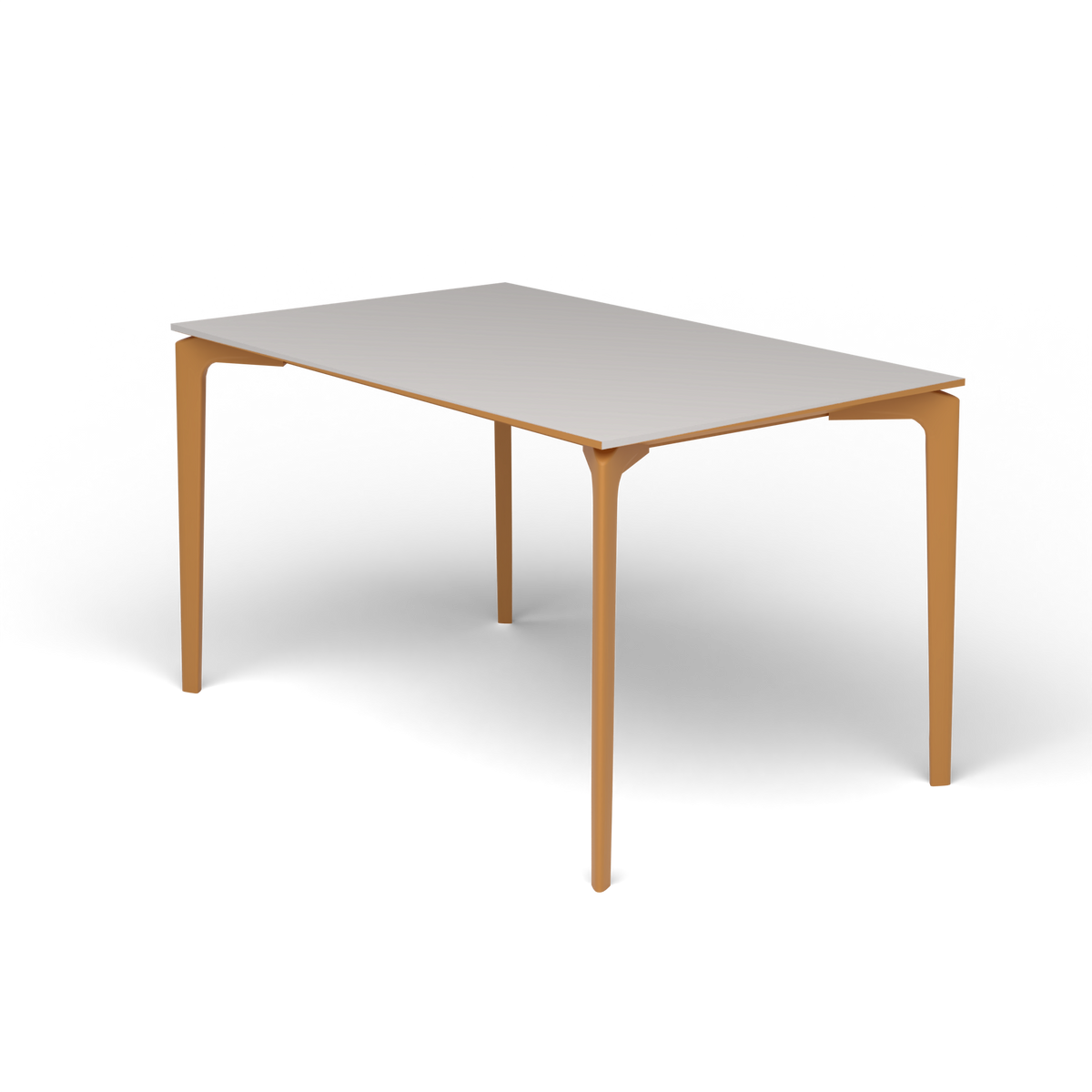 AllSize Rechthoekige Eettafel, 130 × 80 × 74 cm, Mustard Yellow, Aluminium speckled Grey