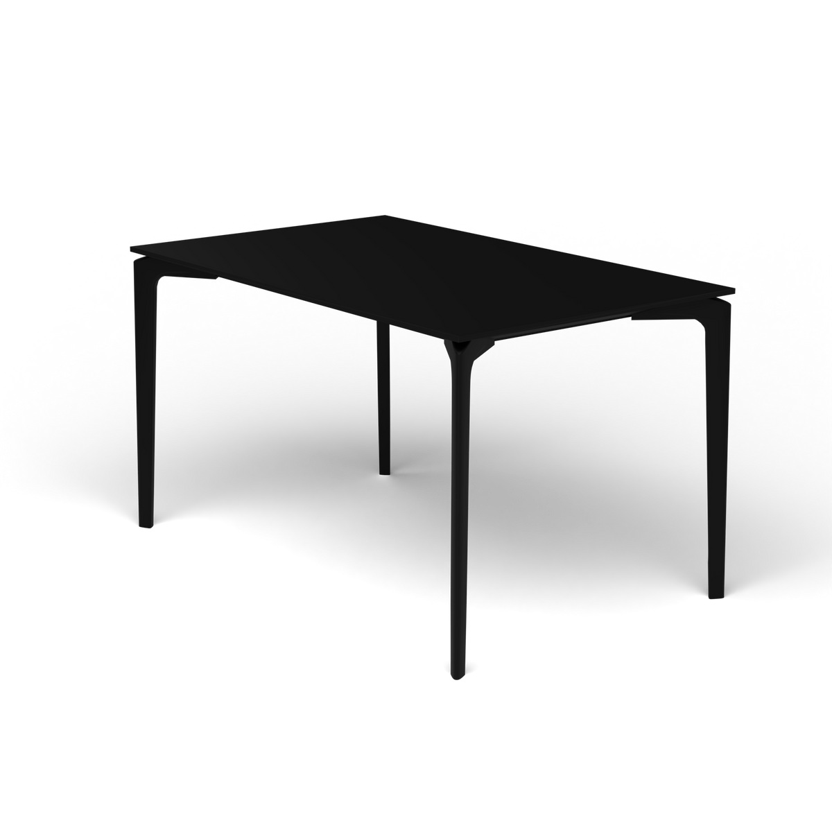AllSize Rechthoekige Eettafel, 130 × 80 × 74 cm, Black, Gelakt aluminium (volgt onderstelkleur)