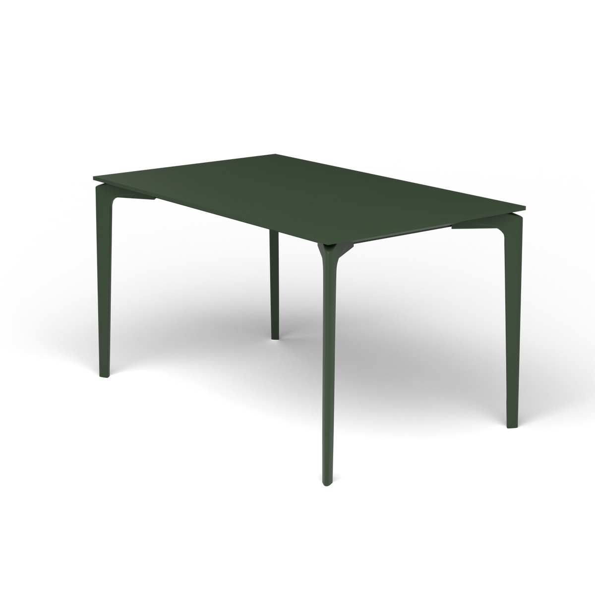 AllSize Rechthoekige Eettafel, 130 × 80 × 74 cm, Bottle Green, Gelakt aluminium (volgt onderstelkleur)