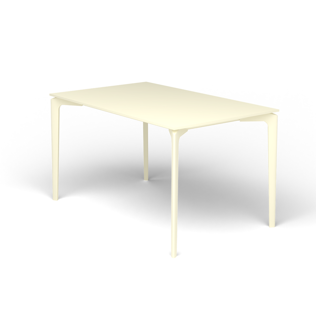 AllSize Rechthoekige Eettafel, 130 × 80 × 74 cm, Butter White, Gelakt aluminium (volgt onderstelkleur)