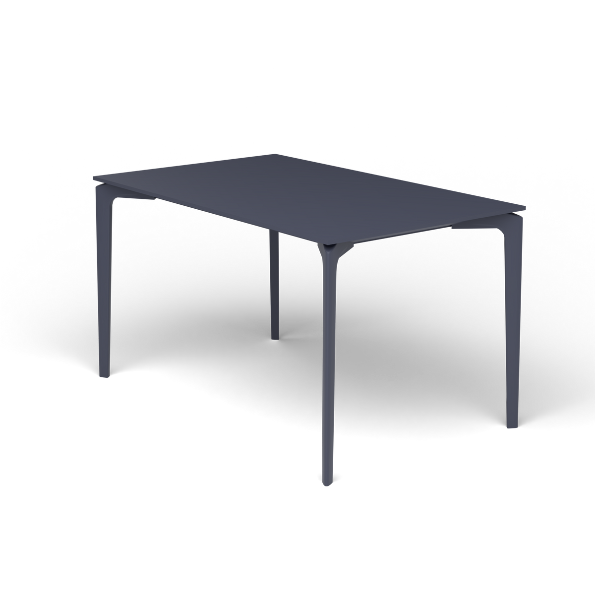 AllSize Rechthoekige Eettafel, 130 × 80 × 74 cm, Grey Blue, Gelakt aluminium (volgt onderstelkleur)