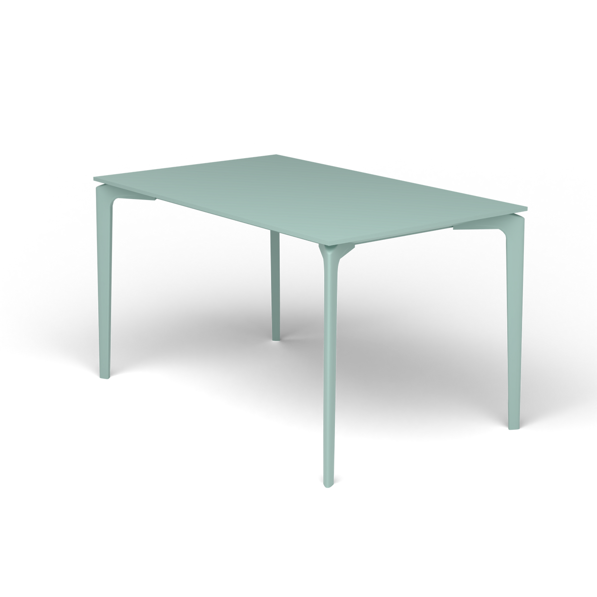 AllSize Rechthoekige Eettafel, 130 × 80 × 74 cm, Light Blue, Gelakt aluminium (volgt onderstelkleur)