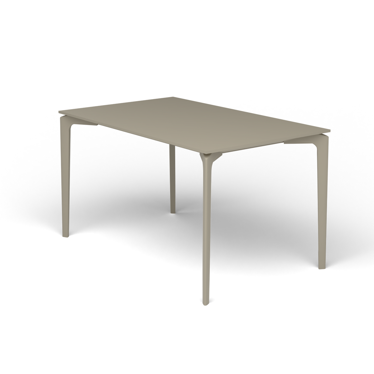 AllSize Rechthoekige Eettafel, 130 × 80 × 74 cm, Pearly Gold, Gelakt aluminium (volgt onderstelkleur)
