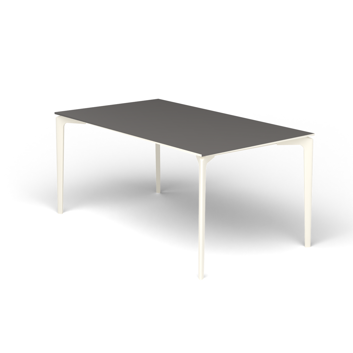 AllSize Rechthoekige Eettafel, 160 × 90 × 74 cm, Antique White, Aluminium speckled Anthracite