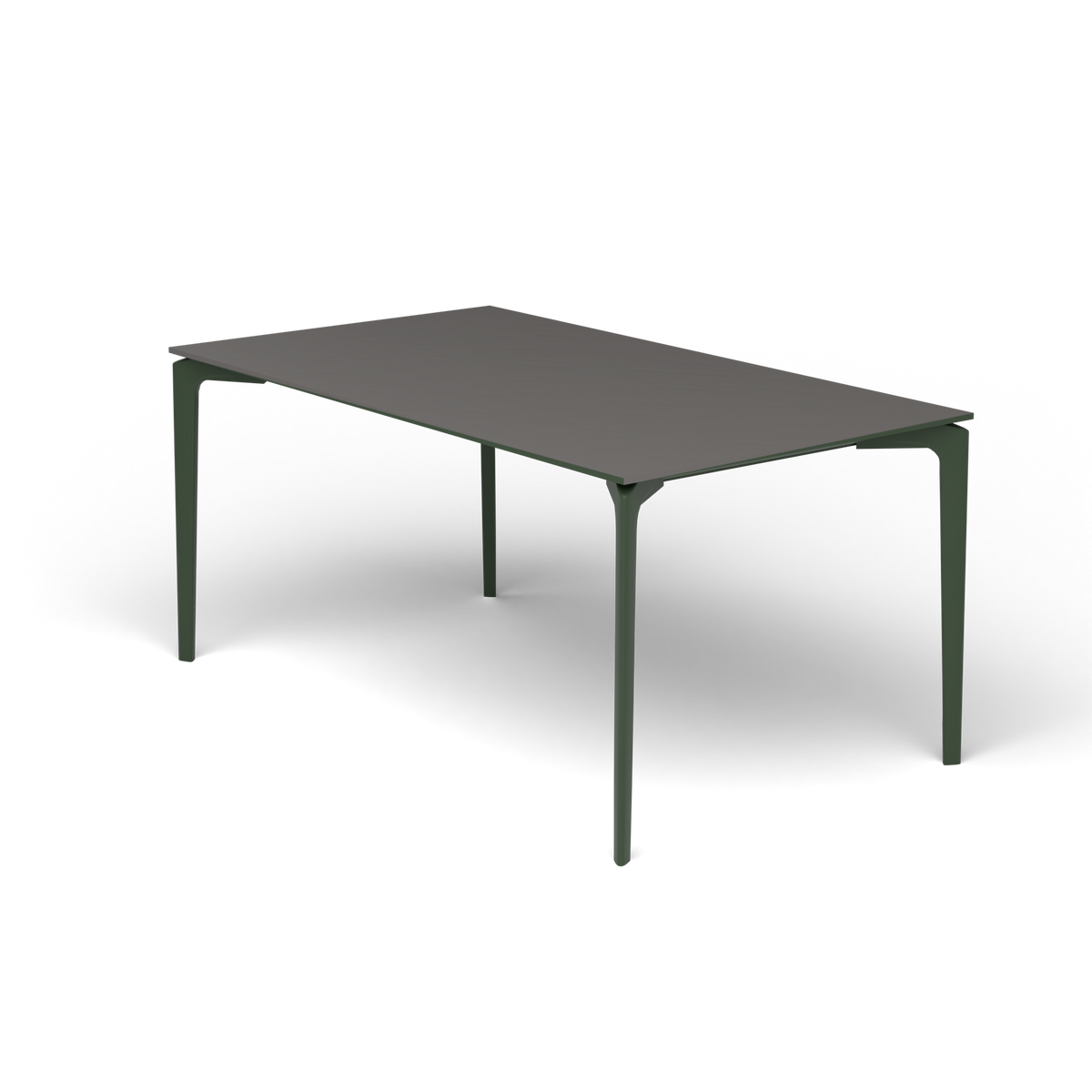 AllSize Rechthoekige Eettafel, 160 × 90 × 74 cm, Bottle Green, Aluminium speckled Anthracite