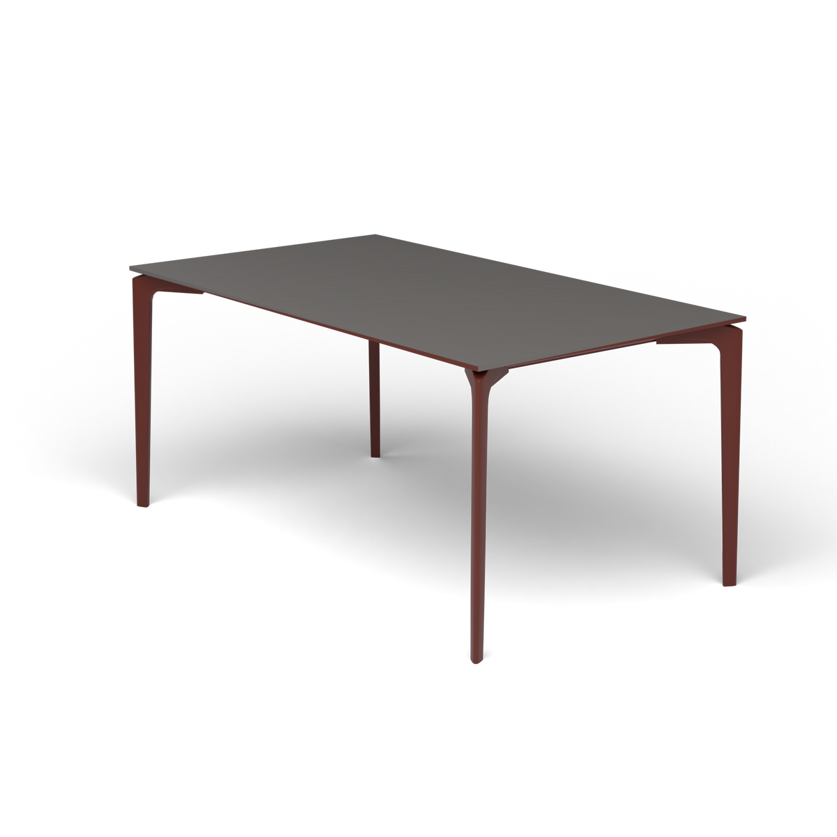 AllSize Rechthoekige Eettafel, 160 × 90 × 74 cm, Chestnut Brown, Aluminium speckled Anthracite