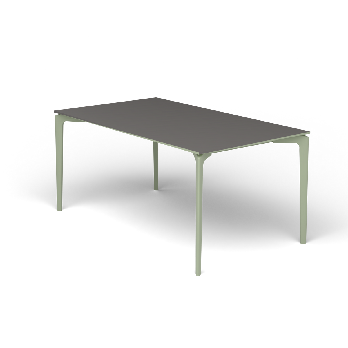 AllSize Rechthoekige Eettafel, 160 × 90 × 74 cm, Green Tea, Aluminium speckled Anthracite