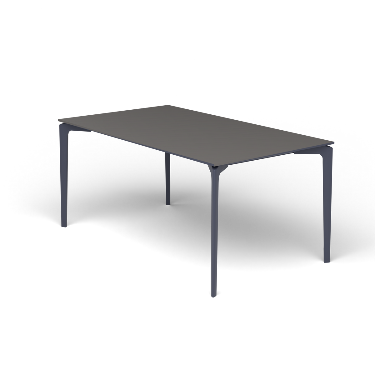 AllSize Rechthoekige Eettafel, 160 × 90 × 74 cm, Grey Blue, Aluminium speckled Anthracite